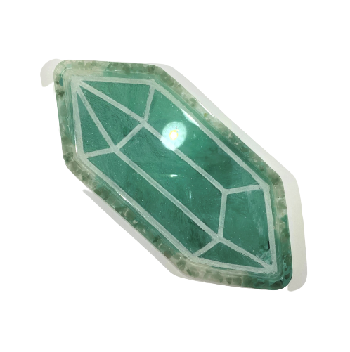 8” Crystal Trinket Tray with Green Aventurine